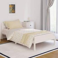 balta miegamojo lova - vidaXL Lovos rėmas, 100x200 cm, balta (White) - 2 nuotrauka