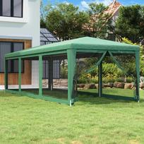 progines pavesines - vidaXL Proginė palapinė su 8 tinklinėmis sienomis, žalia (Green), 3x9 m - 1 nuotrauka