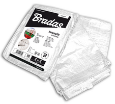Sustiprintas tentas Bradas, baltas, 6 m x 5 m