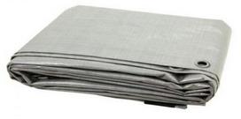 Sustiprintas tentas, sidabro, 4 m x 3 m