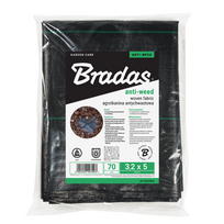Agrotekstilė nuo piktžolių Bradas, juoda, 15 m x 1.1 m, 70 g/m²