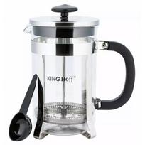 King Hoff French Press Kavinukas KH-4836, 0.35 l, Skaidrus/Sidabrinis/Juodas (Transparent/Silver/Black)