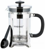 kavinukas press - King Hoff French Press Kavinukas KH-4836, 0.35 l, Skaidrus/Sidabrinis/Juodas (Transparent/Silver/Black) - 2 nuotrauka