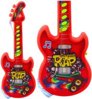 Lean Toys Vaikiška žaislinė gitara su melodijomis, Raudona (Red)
