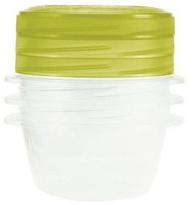 Curver Food Container Set 3PCS Round 0.5L Take Away Twist Green