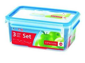 55 1 2 - Emsa Clip & Close Food Container Set- Set of 3 - 0.55 / 1.0 / 2.3 L - 1 nuotrauka