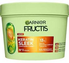 garnier plauku kauke - Garnier Fructis Keratin Sleek kaukė sausiems ir besiveliantiems plaukams 370 ml - 1 nuotrauka
