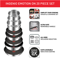 tefal puodu rinkinys - Puodų ir keptuvių rinkinys Tefal Ingenio Emotion, 20 dalių (L897SJ04) - 2 nuotrauka