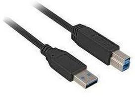 Sharkoon 1m - USB3.0-A/USB3.0-B - 1 m - USB A - USB B - 3.2 Gen 1 (3.1 Gen 1) - Male connector / Male connector - Juodas