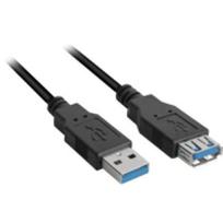 Sharkoon 3m - 2xUSB3.0-A - 3 m - USB A - USB A - 3.2 Gen 1 (3.1 Gen 1) - Male connector / Female connector - Juodas