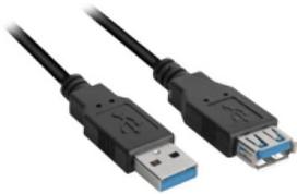 Sharkoon 2m - 2xUSB3.0-A - 2 m - USB A - USB A - 3.2 Gen 1 (3.1 Gen 1) - Male/Female - Juodas