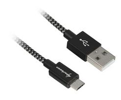 Sharkoon USB 2.0 A-B juodas / pilkas 2.0m - Aluminum + Braid