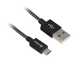 Sharkoon USB 2.0 A-B juodas / pilkas 3.0m - Aluminum + Braid