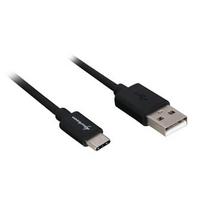 Sharkoon USB 2.0 A - USB C Adapteris - juodas - 3m
