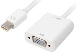 displayport 2.0 kabelis laidas - Sharkoon Adapteris VGA - miniDisplayPort - baltas - 15cm - 1 nuotrauka