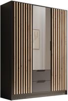 Spinta ADRK Neri 150, ruda/juoda, 150 cm x 51 cm x 200 cm, su veidrodžiu