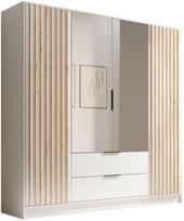 Spinta ADRK Neri 200, balta/rusva, 200 cm x 51 cm x 200 cm, su veidrodžiu