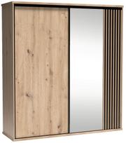 Spinta Cali C15, ruda/juoda, 199 cm x 60 cm x 216 cm, su veidrodžiu
