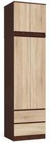 prieskambario spinta - Spinta Akord S60, riešuto/sonoma ąžuolo/tamsiai ruda, 51 cm x 60 cm x 234 cm - 1 nuotrauka