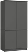 spintos - Spinta Akord Furniture Factory S90 4D CLP, grafito, 90 cm x 51 cm x 180 cm - 1 nuotrauka