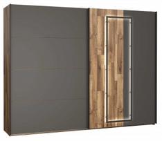 Spinta Forte Sirius SRBS12412B-C777, ąžuolo/juoda, 61 cm x 270 cm x 210 cm