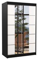 Spinta ADRK Genua 120, skaidri/balta/juoda, 58 cm x 120 cm x 200 cm, su veidrodžiu