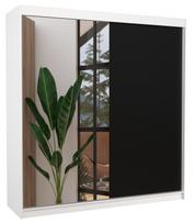Spinta ADRK Della 200, skaidri/balta/juoda, 58 cm x 200 cm x 215 cm, su veidrodžiu