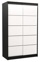 Spinta ADRK Benisso LED, skaidri/balta/juoda, 58 cm x 120 cm x 200 cm