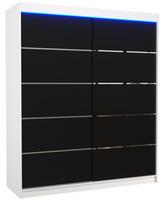 Spinta ADRK Spectra 180 LED, skaidri/balta/juoda, 58 cm x 180 cm x 215 cm