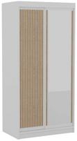 Spinta ADRK Delia, balta/rusva, 100 cm x 60 cm x 205 cm, su veidrodžiu