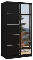 Spinta ADRK Orlando 100, juoda, 58 cm x 100 cm x 200 cm, su veidrodžiu