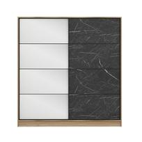 Spinta Kalune Design Kale 3980, antracito/juoda, 52 cm x 180 cm x 210 cm, su veidrodžiu