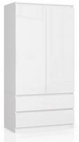 balta blizgi spinta - Spinta Akord Furniture Factory S90, balta, 50.4 cm x 90.4 cm x 180 cm - 1 nuotrauka