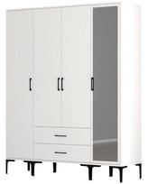 Spinta Kalune Design Kumsal STR, balta, 47.5 cm x 160 cm x 201.4 cm, su veidrodžiu