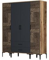 Spinta Kalune Design Kumsal PTP, antracito/riešuto, 47.5 cm x 160 cm x 201.4 cm