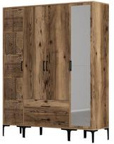 Spinta Kalune Design Kumsal PTR, riešuto, 47.5 cm x 160 cm x 201.4 cm, su veidrodžiu
