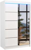 Spinta ADRK Nicea LED, balta, 58 cm x 120 cm x 200 cm, su veidrodžiu