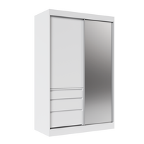 Spinta ADRK Haidar SW-HAI-140-W, balta, 140 cm x 65 cm x 216 cm, su veidrodžiu