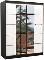 Spinta ADRK Nordic LED, balta/juoda, 58 cm x 150 cm x 200 cm, su veidrodžiu