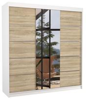Spinta ADRK Bergen 200, balta/rusva, 58 cm x 200 cm x 215 cm, su veidrodžiu