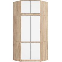Spinta Akord Furniture Factory S100, balta/sonoma ąžuolo, 100 cm x 50 cm x 235 cm