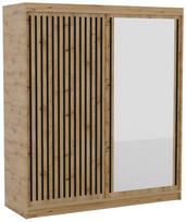 Spinta ADRK Delia, ruda/juoda, 160 cm x 60 cm x 205 cm, su veidrodžiu