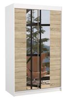 Spinta ADRK Marvin 120, balta/rusva, 58 cm x 120 cm x 200 cm, su veidrodžiu