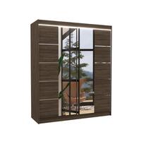 Spinta ADRK Traves LED, ruda, 58 cm x 180 cm x 215 cm, su veidrodžiu