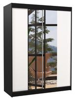 Spinta ADRK Fever 150, skaidri/balta/juoda, 58 cm x 150 cm x 200 cm, su veidrodžiu
