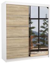 Spinta ADRK Caro 180, balta/rusva, 58 cm x 180 cm x 215 cm, su veidrodžiu