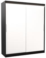 Spinta ADRK Lincoln LED, skaidri/balta/juoda, 58 cm x 180 cm x 215 cm