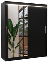 Spinta ADRK Tom LED, juoda, 58 cm x 180 cm x 215 cm, su veidrodžiu