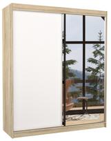 Spinta ADRK Viki 180, ruda/balta/rusva, 58 cm x 180 cm x 215 cm, su veidrodžiu