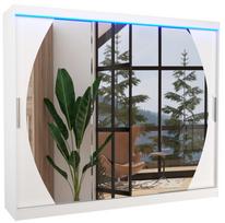 Spinta ADRK Cambe LED, balta, 58 cm x 250 cm x 215 cm, su veidrodžiu